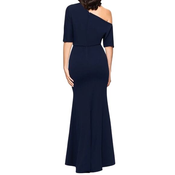 Betsy & Adam Madeline Long scuba crepe off the shoulder drop dress size 16W - Picture 8 of 8